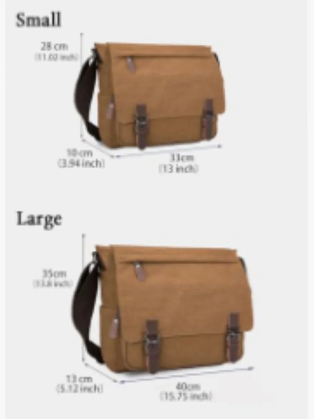 Vintage Canvas Messenger Bag Large Travel Crossbody Laptop Bag